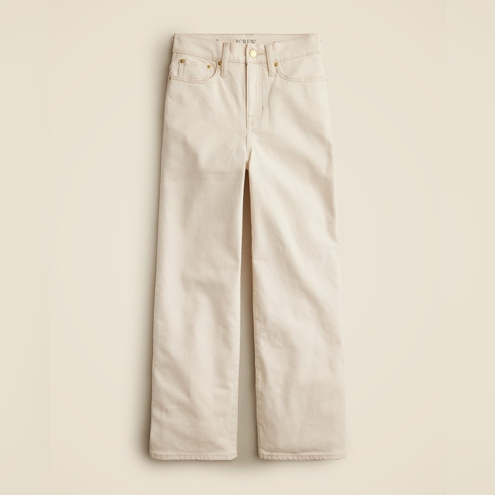 J. Crew Slim Wide Leg Jeans in Ecru